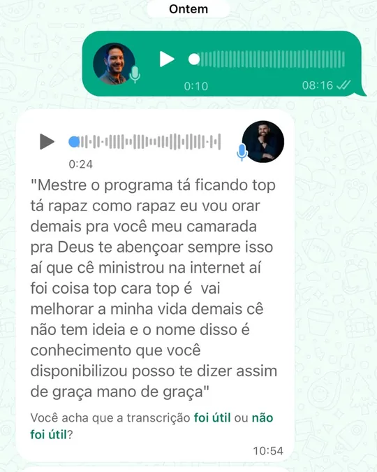 Aluno agradece e diz que o programa vai melhorar a vida dele