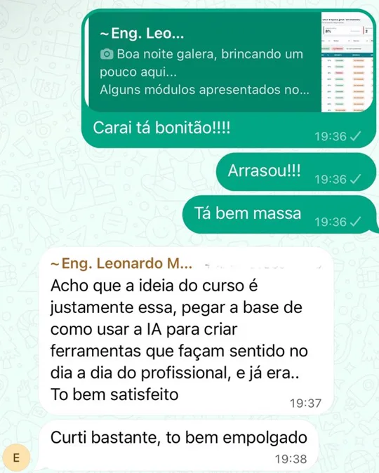 Aluno explica a ideia do método e diz que está satisfeito