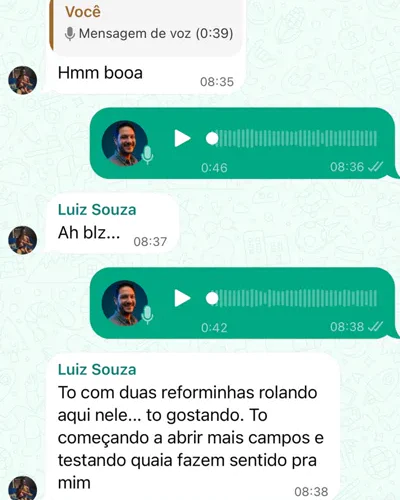 Aluno já usando o sistema em duas reformas