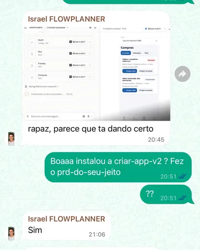 Aluno mostrando o sistema funcionando