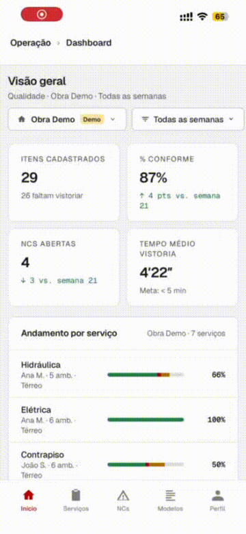 ConstruCheck — app de FVS (Ficha de Verificação de Serviço)